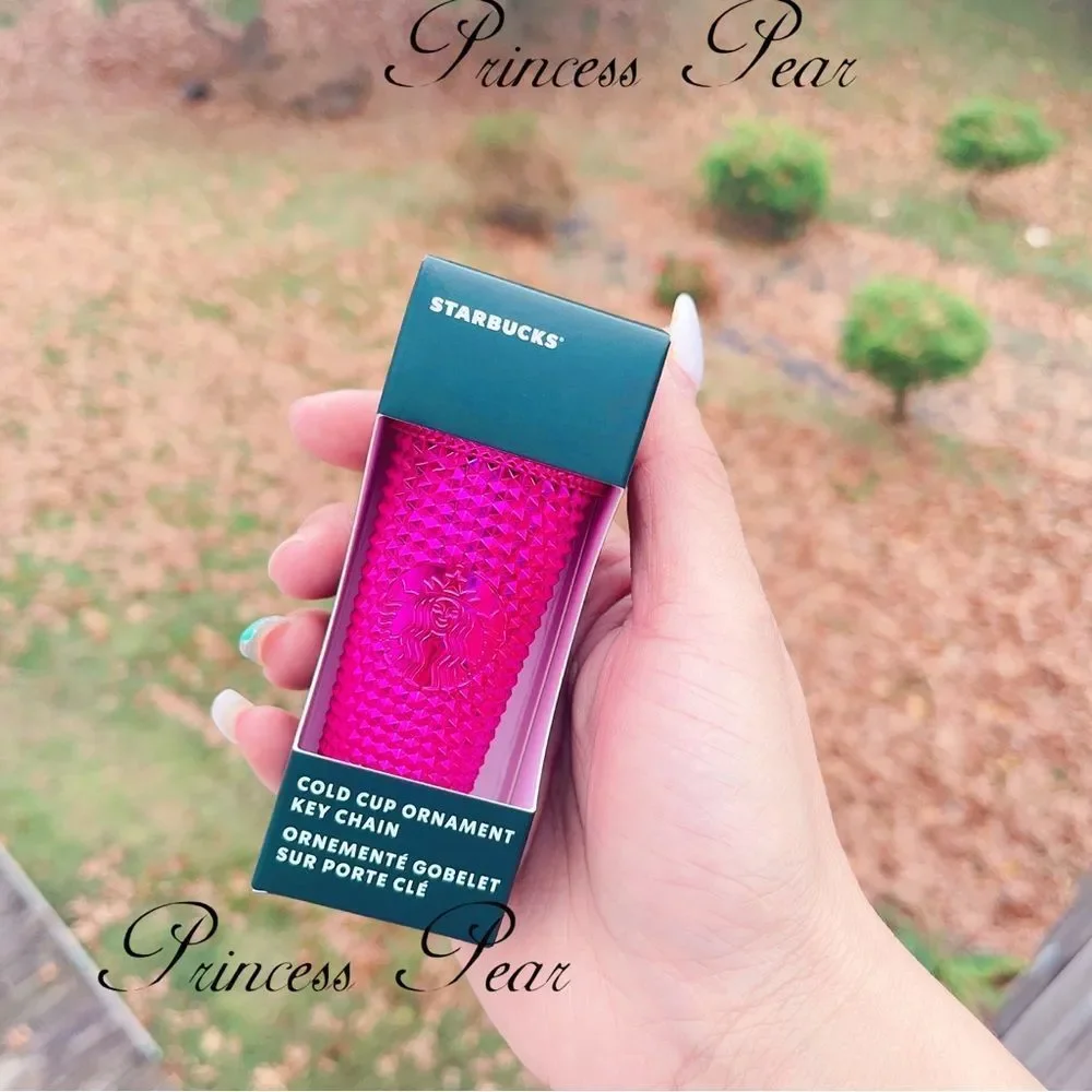 Starbucks 2022 pink holiday keychains